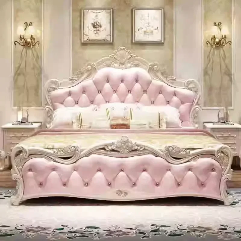 

Support Queen Double Bed Nordic European Pretty Baby Frame Double Bed Kids Princess Boys Letto Matrimoniale Furniture Home