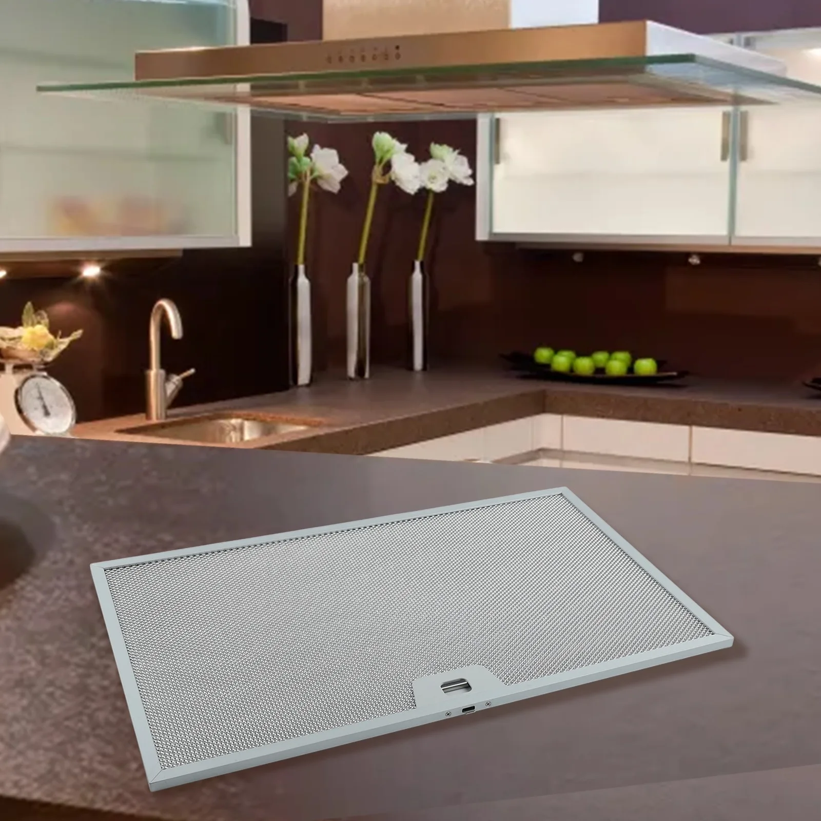 Range Hood Vent Filter Silver Cooker Hood Filter Hassle-free Replacement Long-lasting Metal Material For Kitchen Use