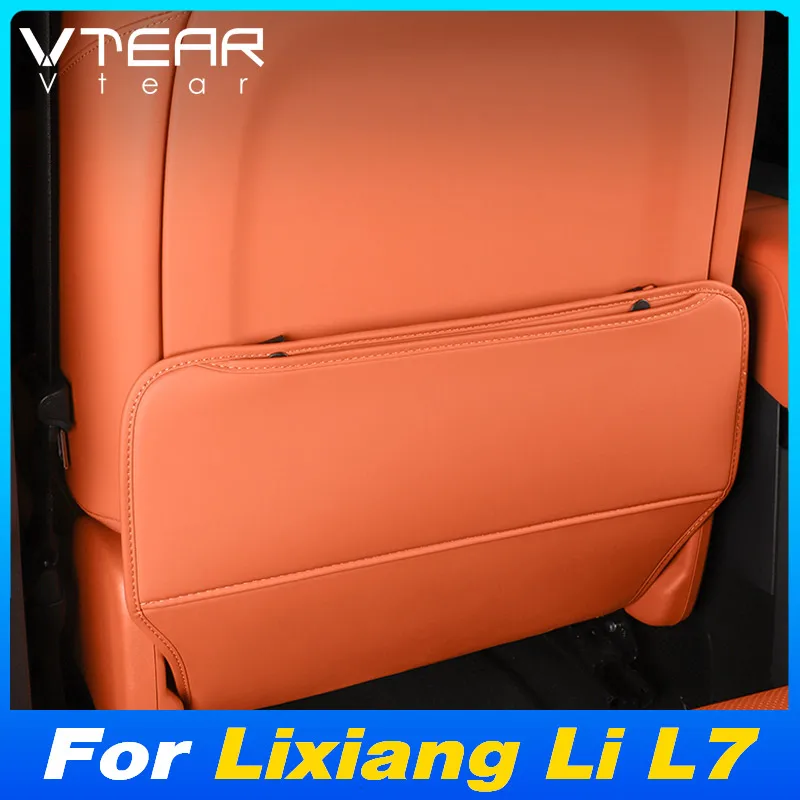 

Vtear Car Rear Seat Cover Interior Anti Kick Pad Mat PU Protector Decoration Dustrproof Accessories For Lixiang Li L7 2022-2024