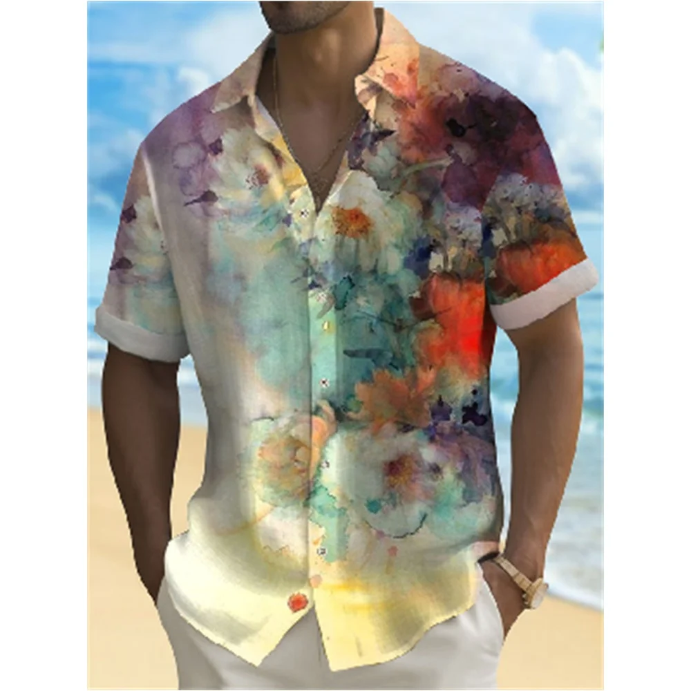 

Men's Shirt Summer Casual Fashion Short Sleeved Shirt For Men Loose Breathable Hawaiian Shirt Man Casual Men's Clothing Top