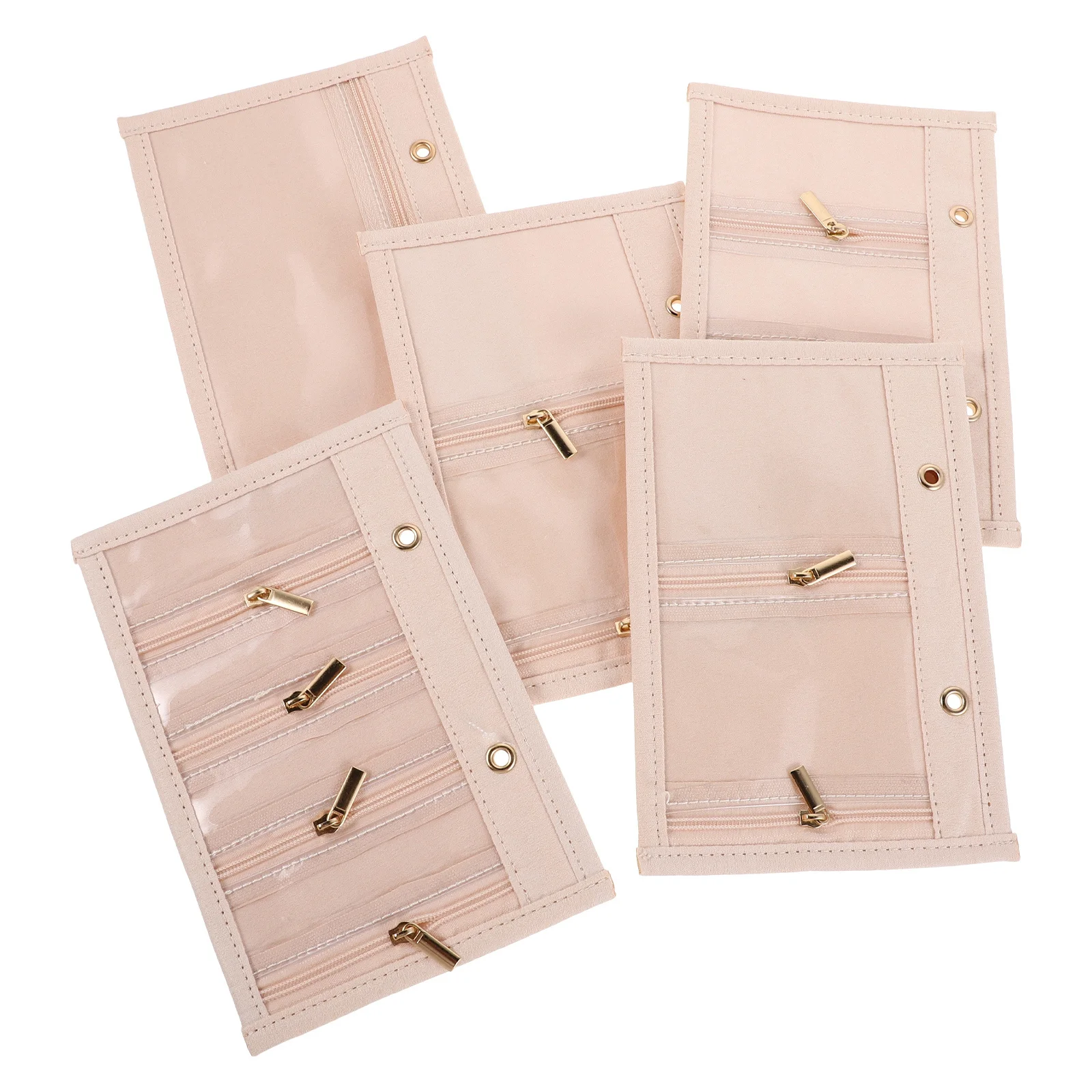 

5 шт., сумки для хранения ювелирных изделий, мягкий дорожный органайзер, сумка для серег, ожерелий, браслетов, компактный кошелек, держатель для ювелирных изделий, подарок