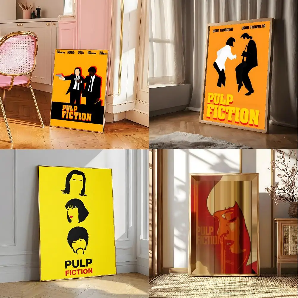 P-pulp Fiction Moive Poster Posters Sticky Vintage Room Home Bar Cafe Decor Kawaii Room Decor