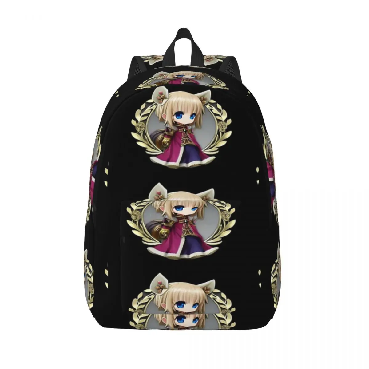 

Cute Chibi Anime White Hair Girl Artwork Simple and Stylish Backpack Canvas Backpack Travel backpack