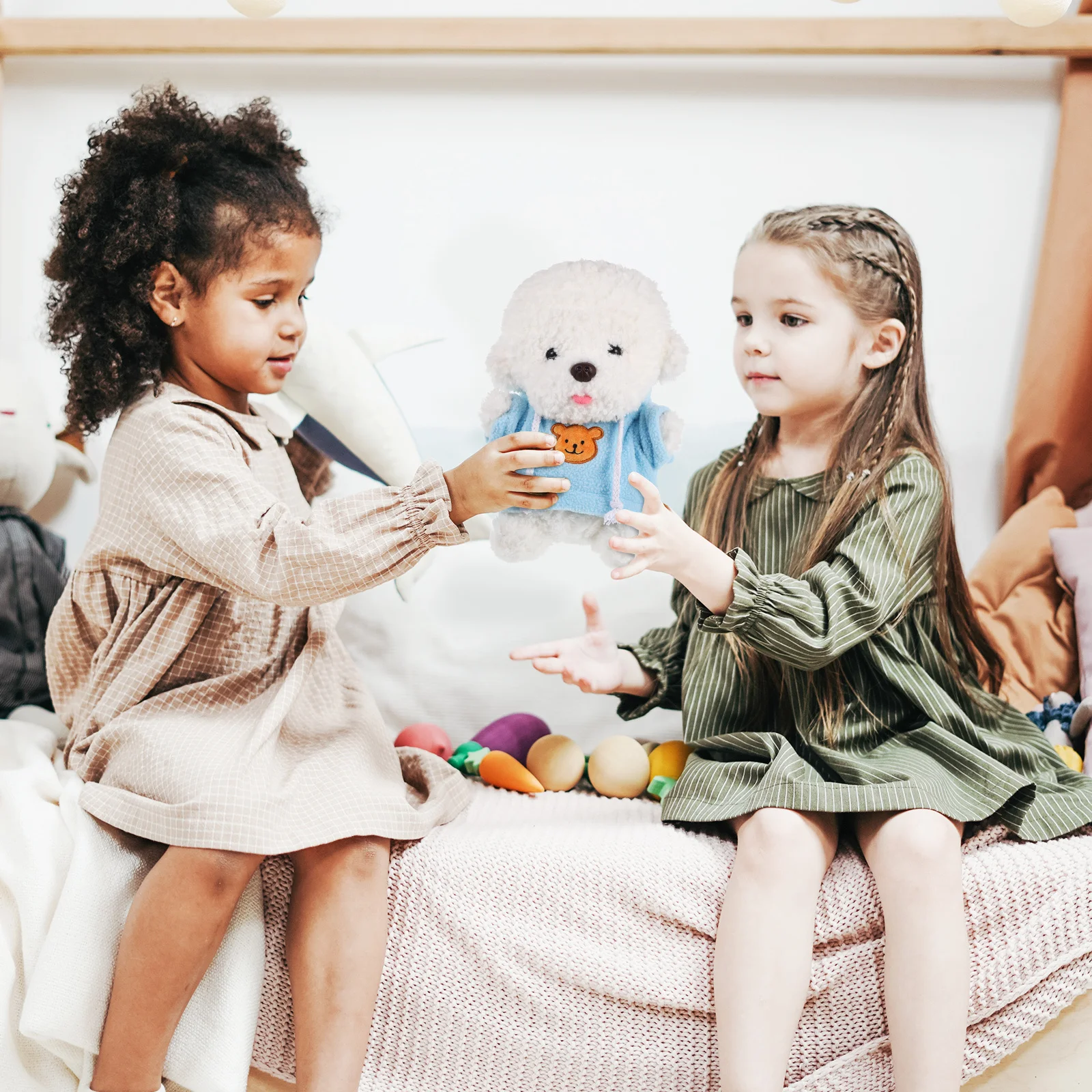 

3Pcs Tiny Bear Sweater Hoodie Bright Colors Stretchy Mini Clothes for Stuffed Animal Clothes Playtime Fun Sweater for