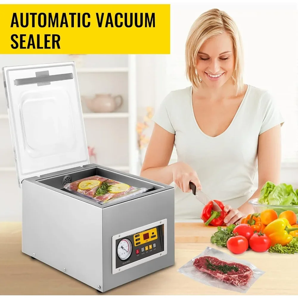 BestEquip Chamber Vacuum Sealer Machine, DZ 260S Commercial Kitchen Food Chamber Vacuum Sealer, 110V Packaging Machine Sealer