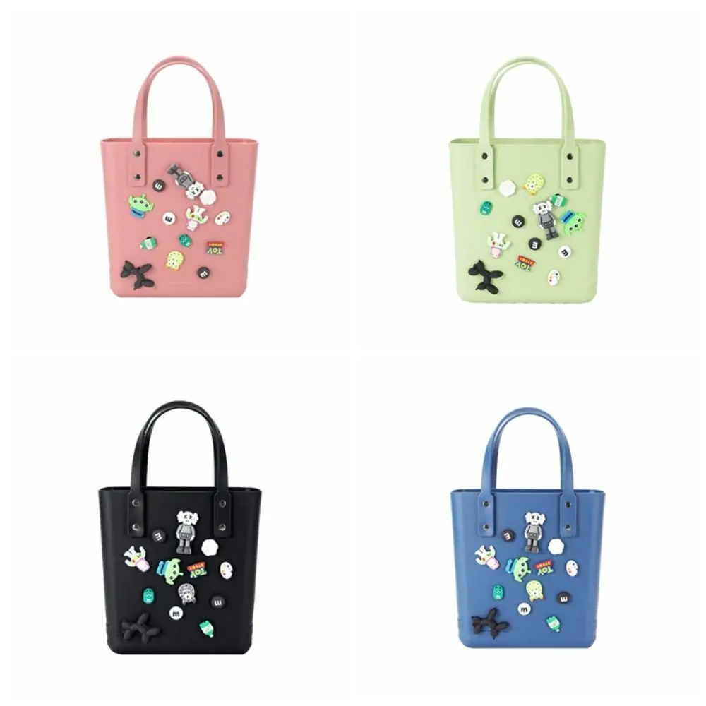 Mode Waterdichte Handtas Met Gaten Schattige Draagbare Strandtas Voor Dames Diy Pvc Cartoon Handtas Vakantie