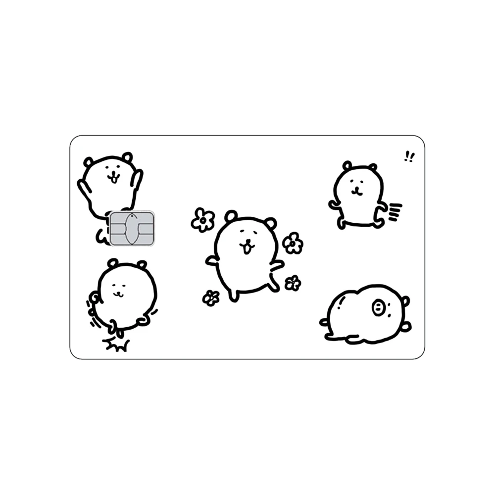 Autocollants mats en peau de carte de crédit de dessin animé MOGUMOGU blague ours pour carte bancaire VISA cartes principales JCB et autres cartes magnétiques IC
