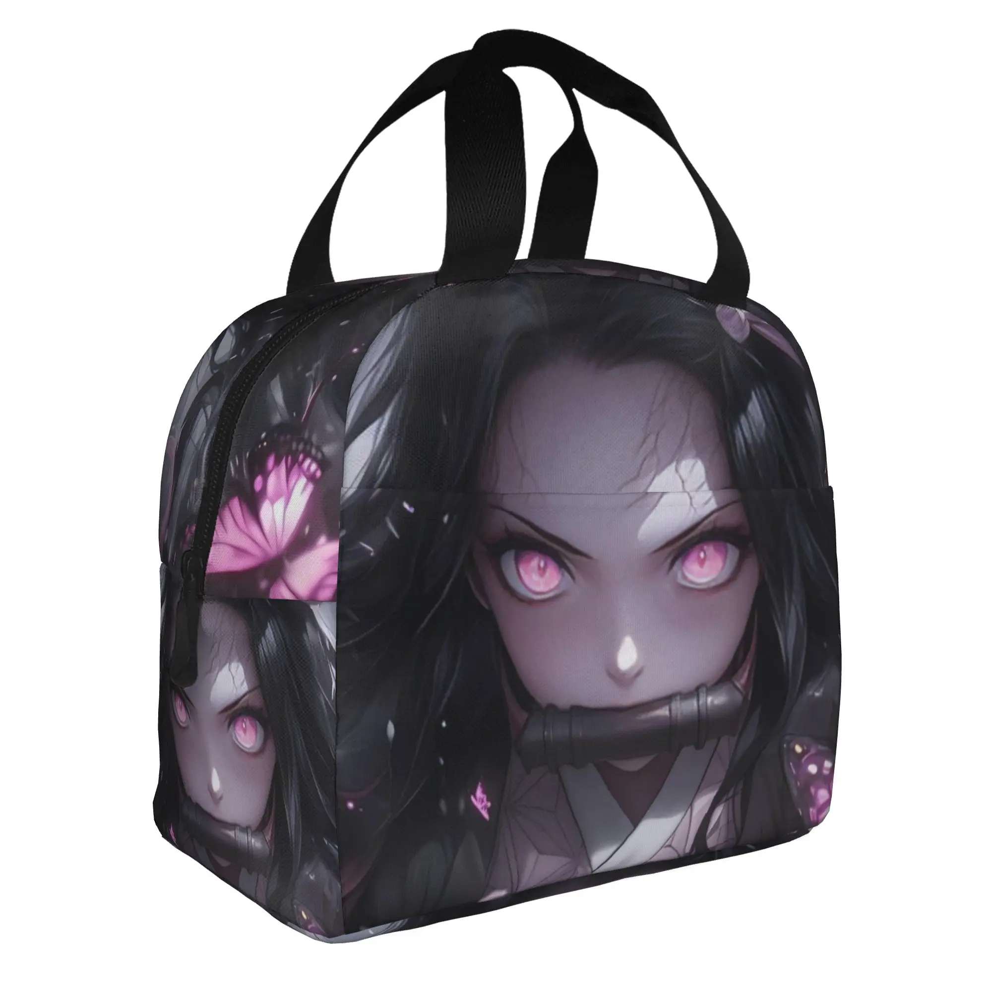 Custom Anime Kamado Nezuko Insulated Lunch Bag Portable Japanese Demon S-Slayer Thermal Cooler Lunch Box Beach Camping Travel