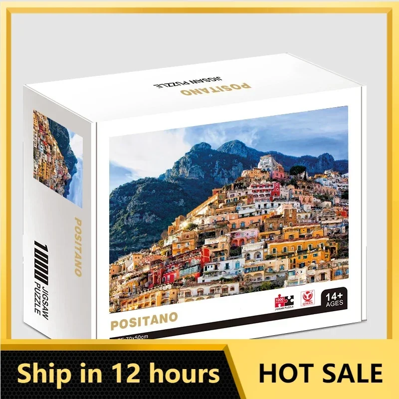 70*50cm Adult Puzzle 1000 Pieces Paper Jigsaw Puzzles The Positano II Famous Painting Series Learning Education Craft Toys Gift