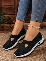 Women's Casual Mesh Sneakers – Cut-Out T-Strap & Cushioned Wedge Sole - Image 2
