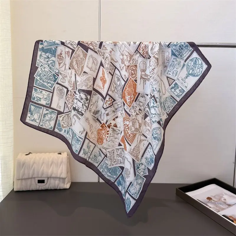 

Ручной скрученный шарф, женский модный квадратный шарф с принтом, накидки Echarpes, платок, женский хиджаб, 68 см