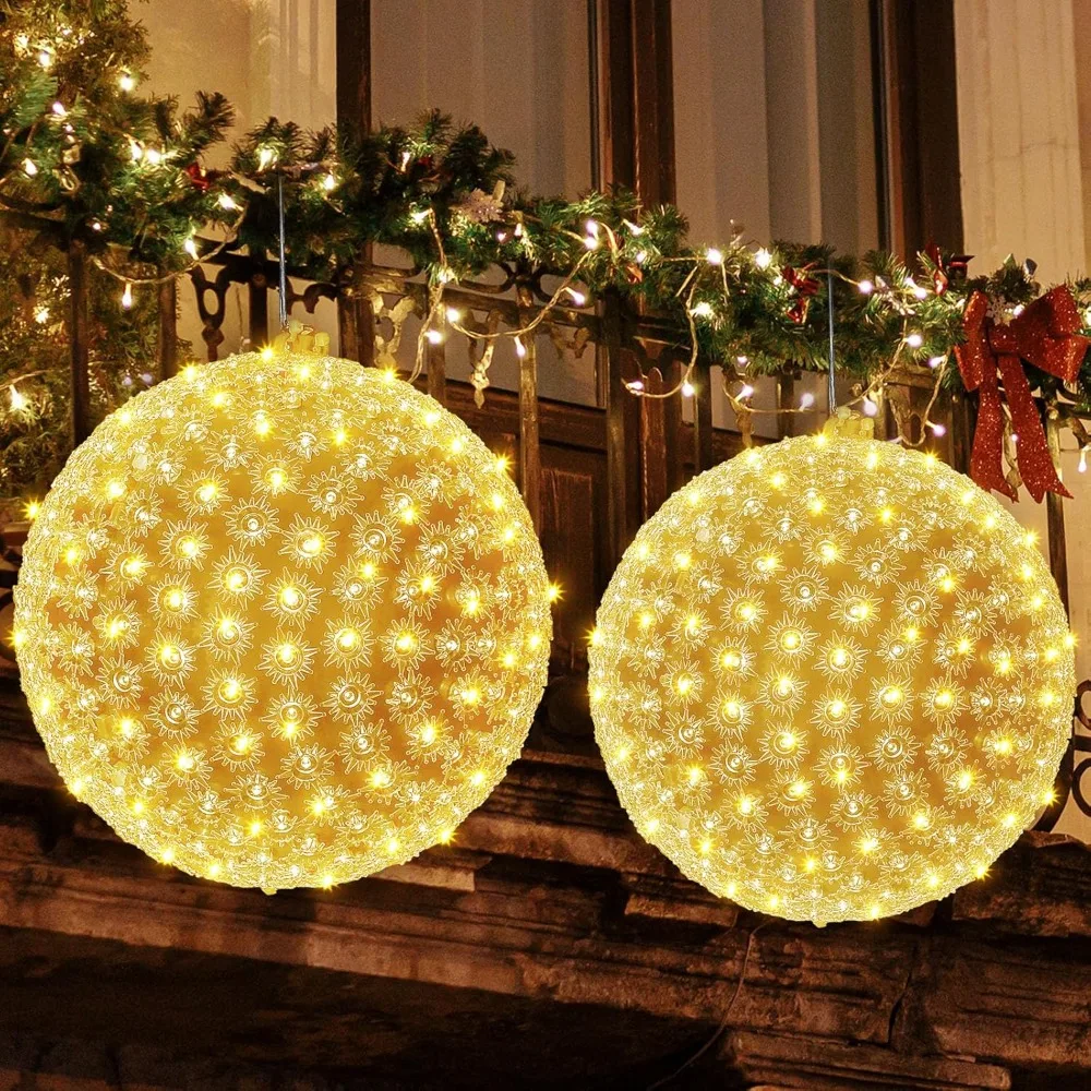 Christmas Starlight Sphere Ball, Hanging Light Sphere for Tree Holiday Commercial Home Decorations Novelty, Xmas Hanging Lights