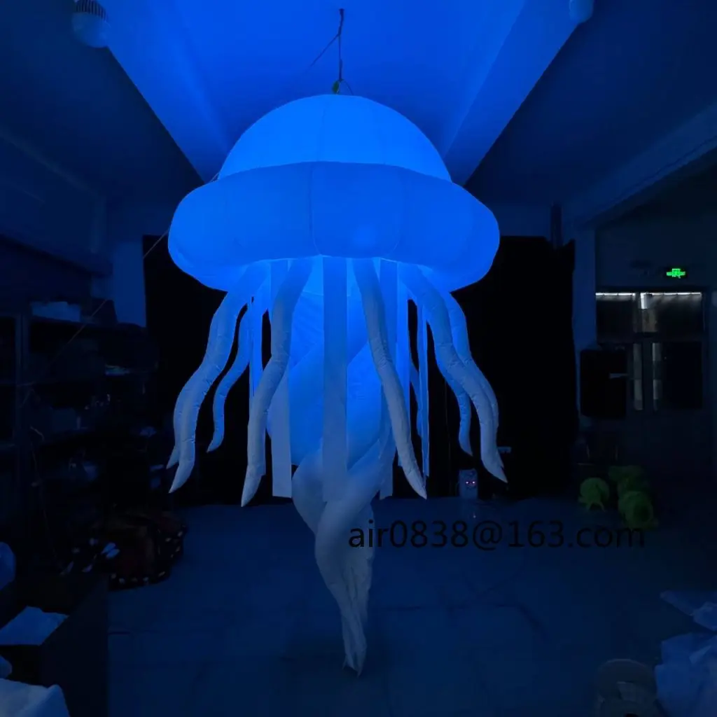 Hanging Inflatable LED Jellyfish Colorful Inflatable Medusa Balloon for Event Party Shopping Mall Decoration