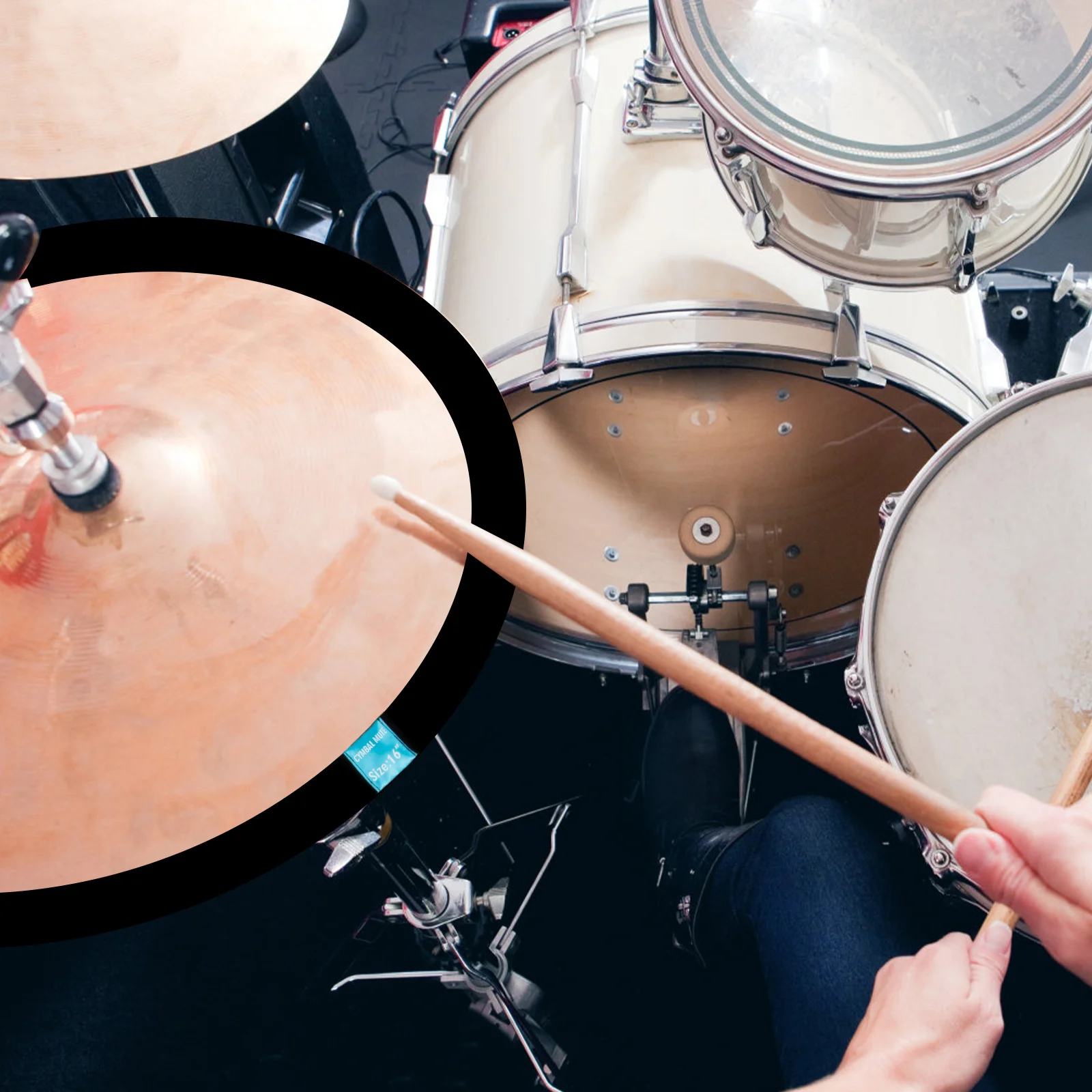 4Pcs Cymbal Pad Professional Drum Practice Mute Circles Noise Reducing Cymbal Belt Drumming Practice Pad