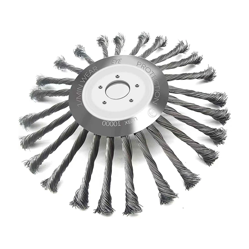 10 Inch Weed Steel Wire Brush, Wire Trimmer Blade with Universal Adapters, Steel Wire Brush Cutter Attachments