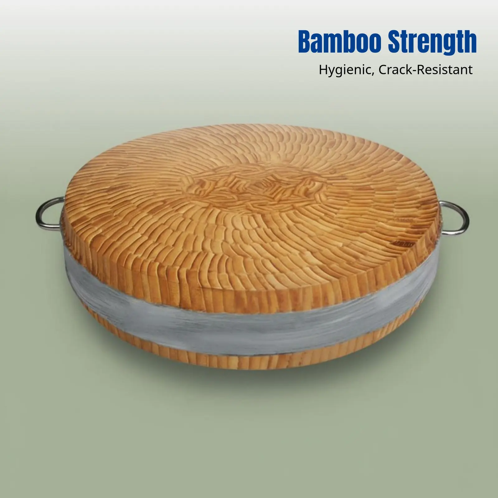 Round Bamboo Chopping Board, Extra Thick Butcher Block, For Meat, Bone, Kitchen Use