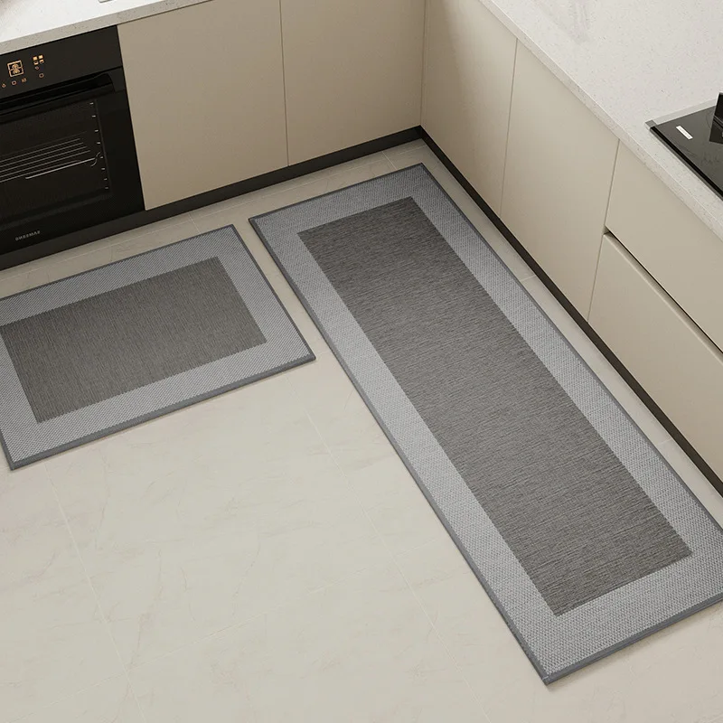 

Kitchen Floor Mats Imitation Linen Texture Non-slip Foot Mats Imitation Linen Compilation Of Long Stain-resistant Machine-washab