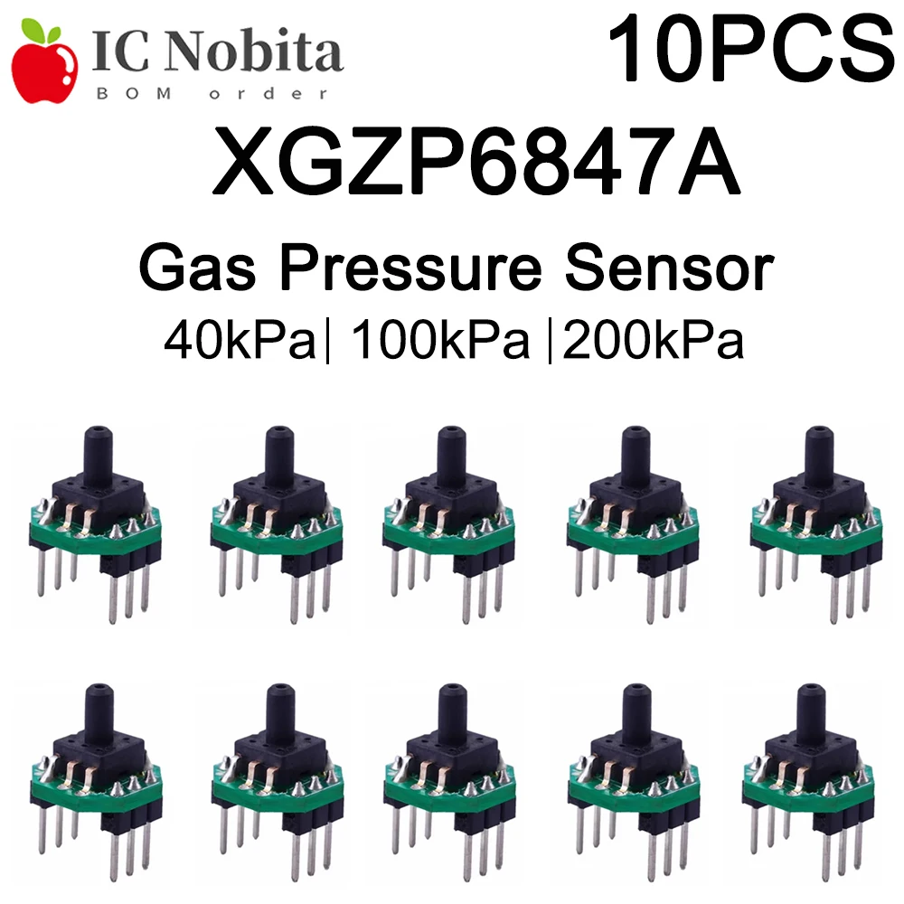 

10 шт. XGZP6847A 40кПа 100кПа 200кПа Датчик давления газа, модуль-преобразователь, барометр для электронного тонометра