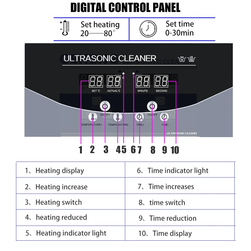 Industrial ultrasonic cleaning machine High power DS-100S 600W 30L hardware circuit board oil removal rust cleaner