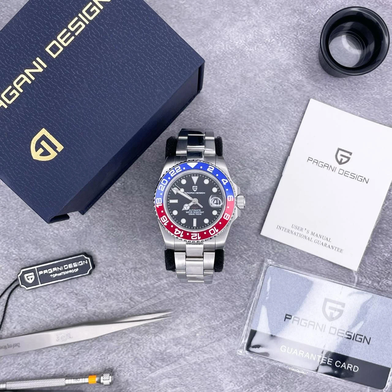 

Механические наручные часы PAGANI DESIGN V2 40MM GMT с сапфировым стеклом и керамическим безелем, автоматические, из нержавеющей стали, водонепроницаемые до 100 метров.