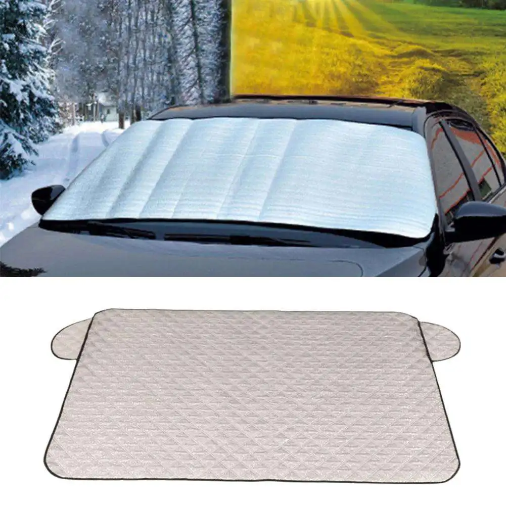 150*70cm Universal Car Front Windshield Cover Summer Snow Sunshade Protective And Mask Winter Waterproof Ice Car U7J9