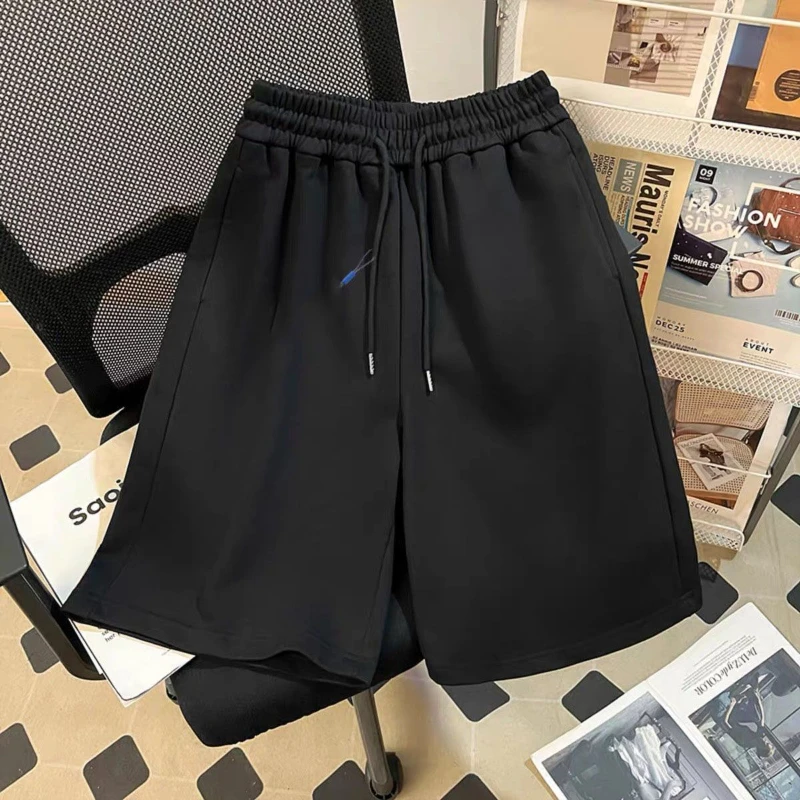 

Summer Casual Solid Color Sports Shorts American Simple Ruffian Handsome Trendy Brand Versatile Drawstring Men Five-point Pants