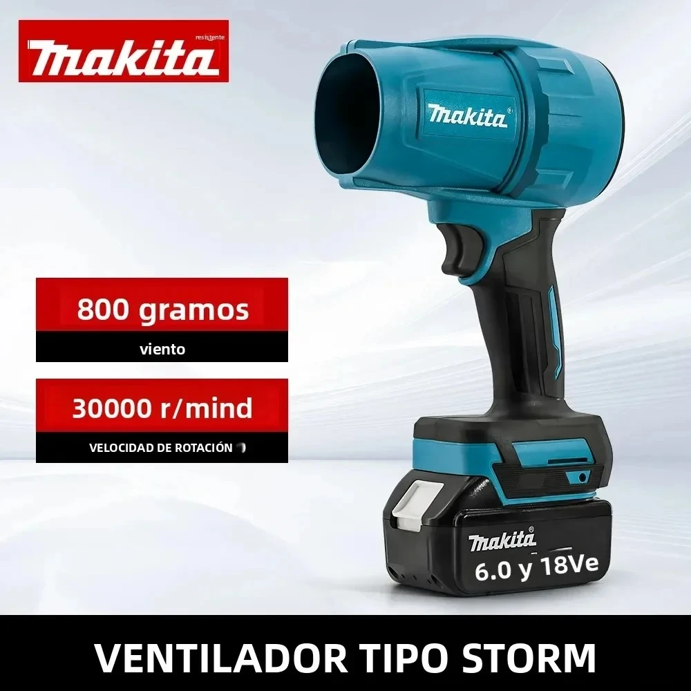Soprador Elétrico Portátil Makita UB102 18V com Ventilador Turbo Sem Escovas para Remoção de Neve e Poeira de Folhas, Bateria Não Incluída