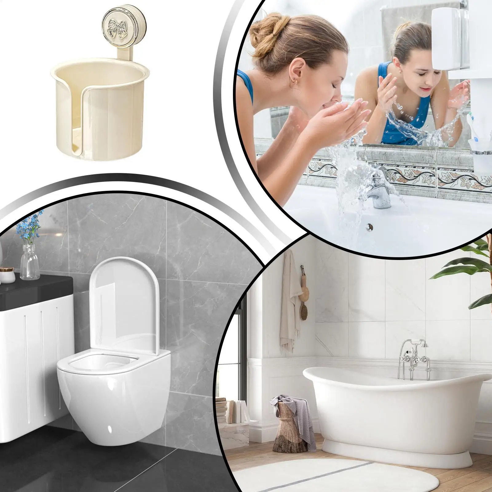 

Держатель для рулона туалетной бумаги, держатель для салфеток на присоске для ванной комнаты, прозрачный органайзер для салфеток, контейнер для спальни, балкона, отдыха