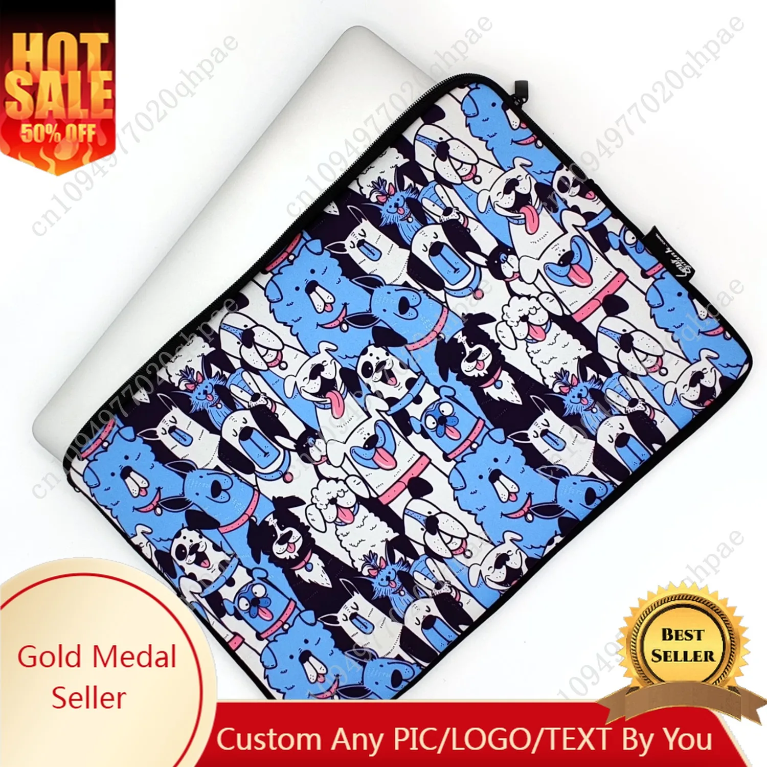 

13-15 Inch Dogs Print Laptop Sleeve Case/Water-Resistant Neoprene Notebook Computer Pocket Tablet Briefcase Carrying Bag/Pouch S