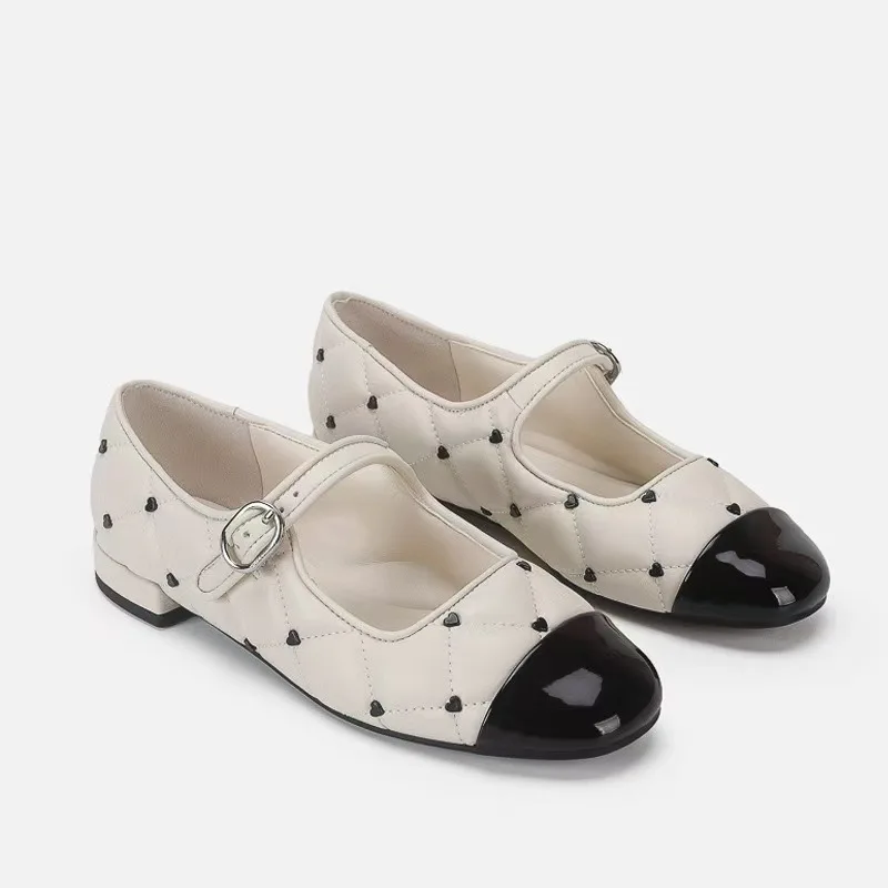 

Женские стеганые сердечки Мэри Джейн с пряжкой и ремешком на квадратном каблуке, элегантные милые идеальные повседневные/вечерние