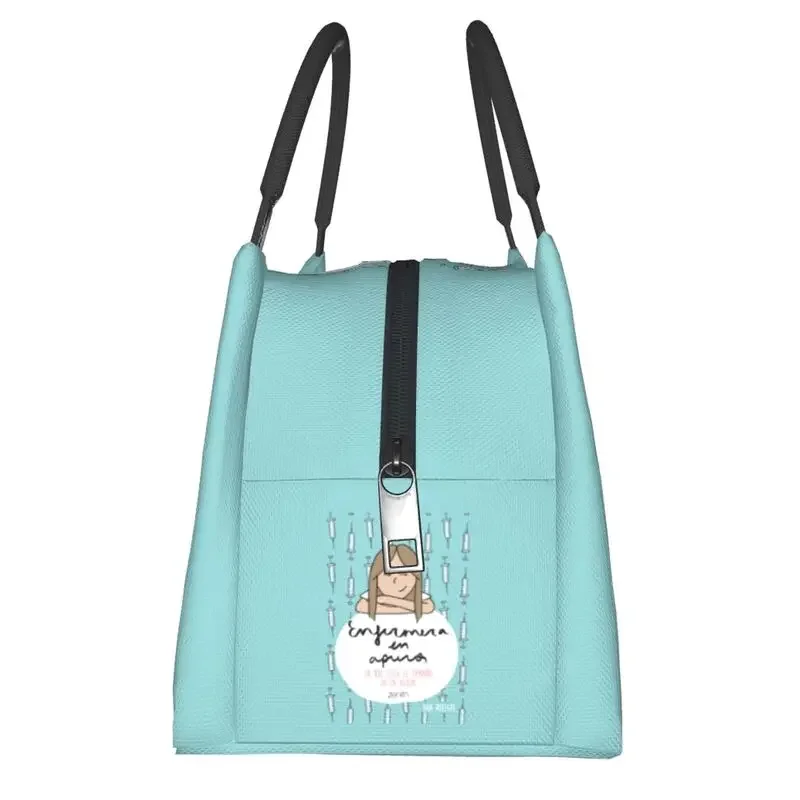 Enfermera En Apuros Doctor Nurse Health Insulated Lunch Bag for Women Portable Cooler Thermal Lunch Tote Work Picnic