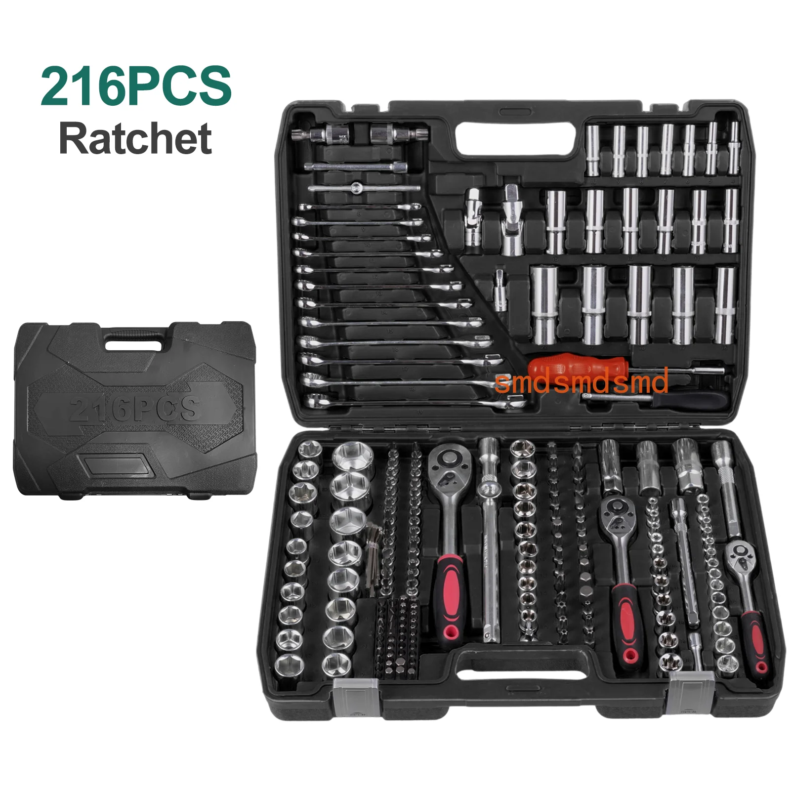 216pc Torque Wrench Set For Car Repair Chrome Vanadium Steel Auto Repair Hardware Socket Auto Wrench Ratchet Wrench Socket Tool