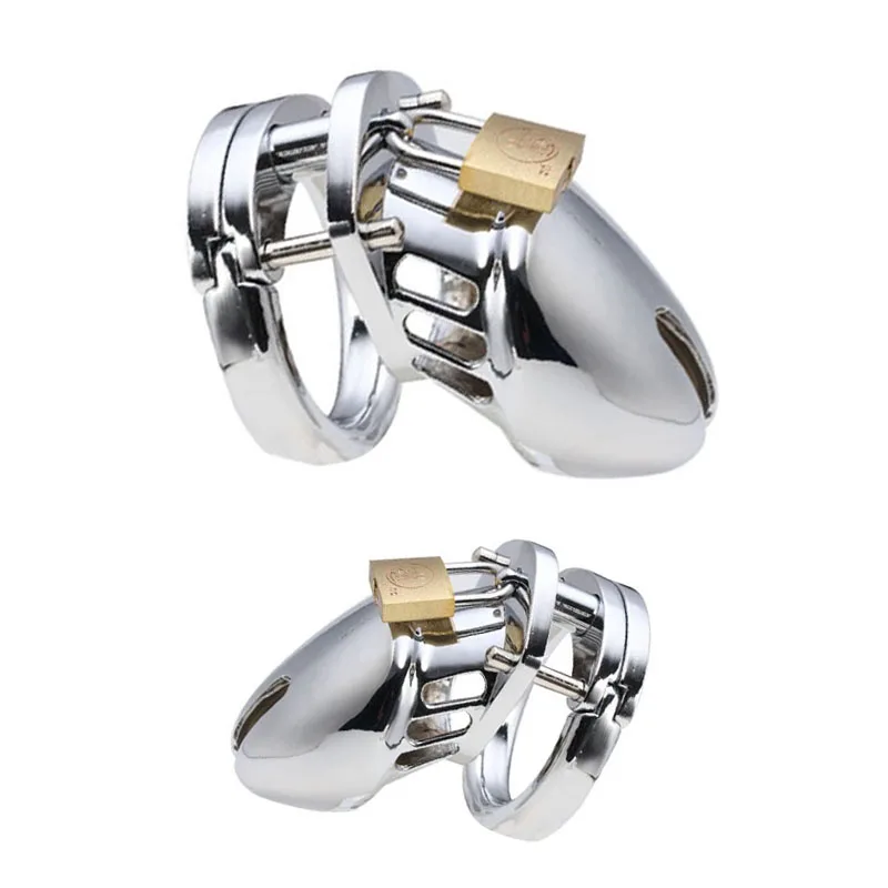 New Male Stainless Steel Cock Cage Penis Ring CB6000S Chastity Cage  Metal Phallus BDSM Bondage New Lock Adult Sex Toys for Men