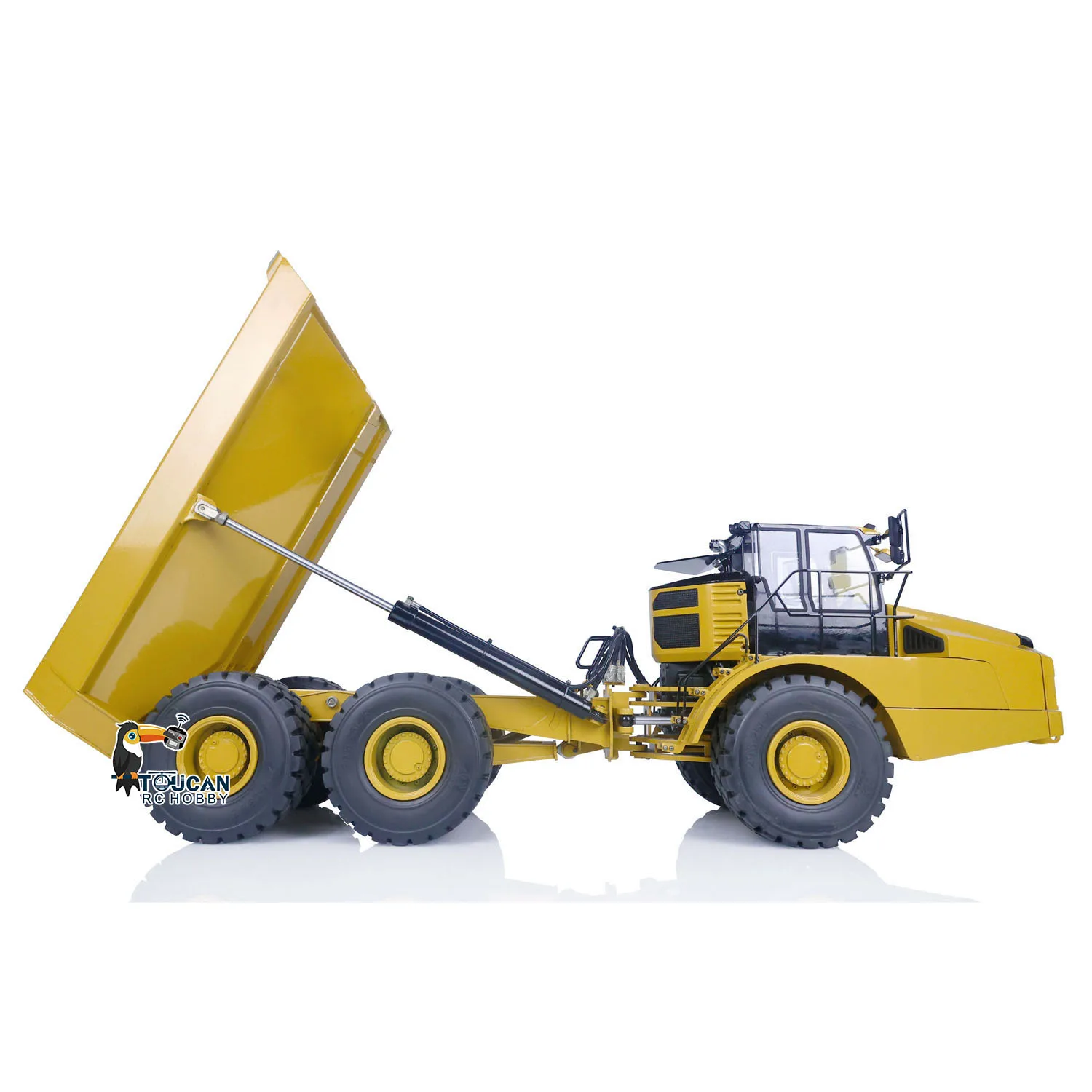 745D 1/14 Metal Hydraulic RC Articulated Painted Yellow Finished Truck DIM K745 6x6 Pump Valve Cylinder for Gifts THZH1301