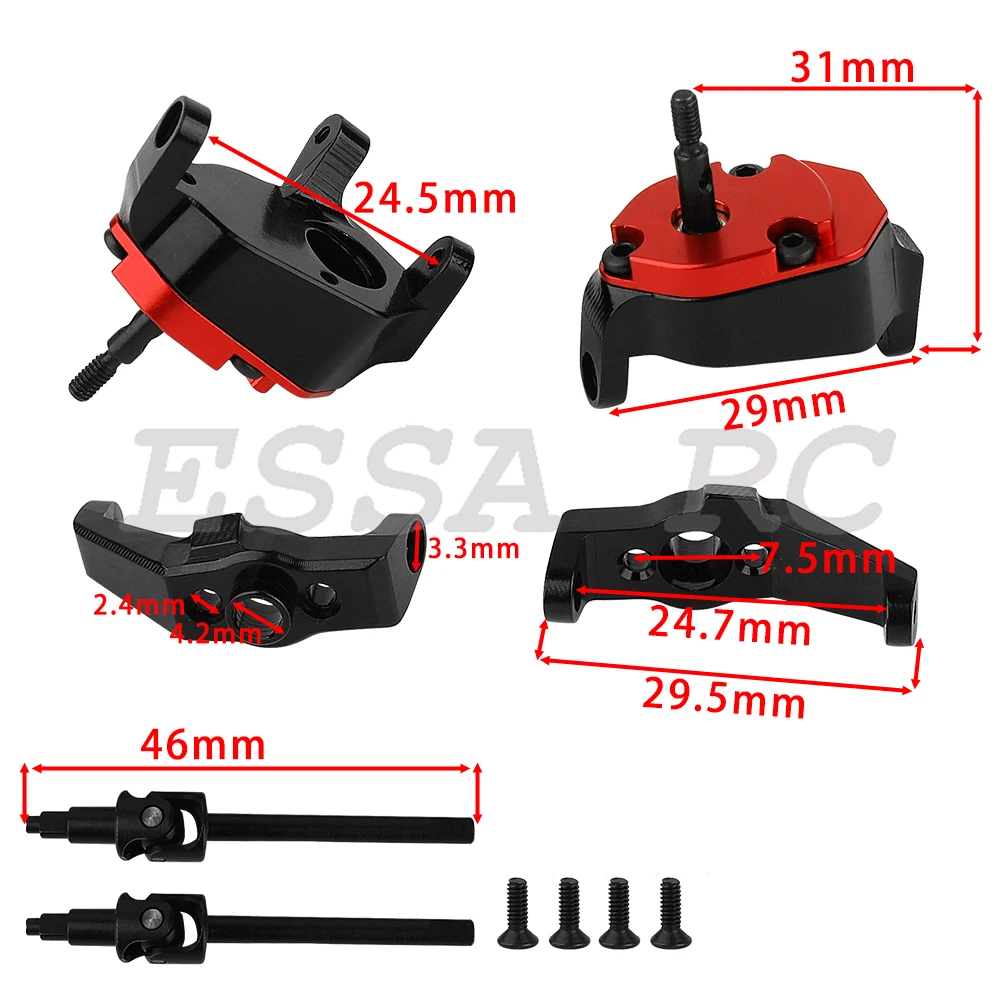 Metal 1/18 RC Crawler TRX4m Front Rear Straight Axle Heightened to Be Portal Axle w/ Universal Joint CVD Shafts Upgrade Parts