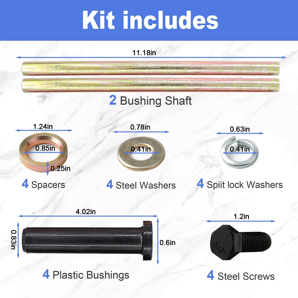 

Front Lower A Arm Bushings Kit W/Shaft Replaces 5020681 Front Lower A-Arm Bushings Shaft Kit for Trail Blazer 250 330 400 Etc