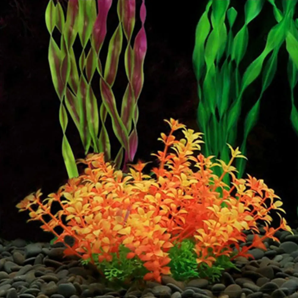 

7pcs Artificial Plants For Aquarium Fish Tank Decor Lifelike Water Grass Simulation Faux Plants Natural Aquatic Beautifiers