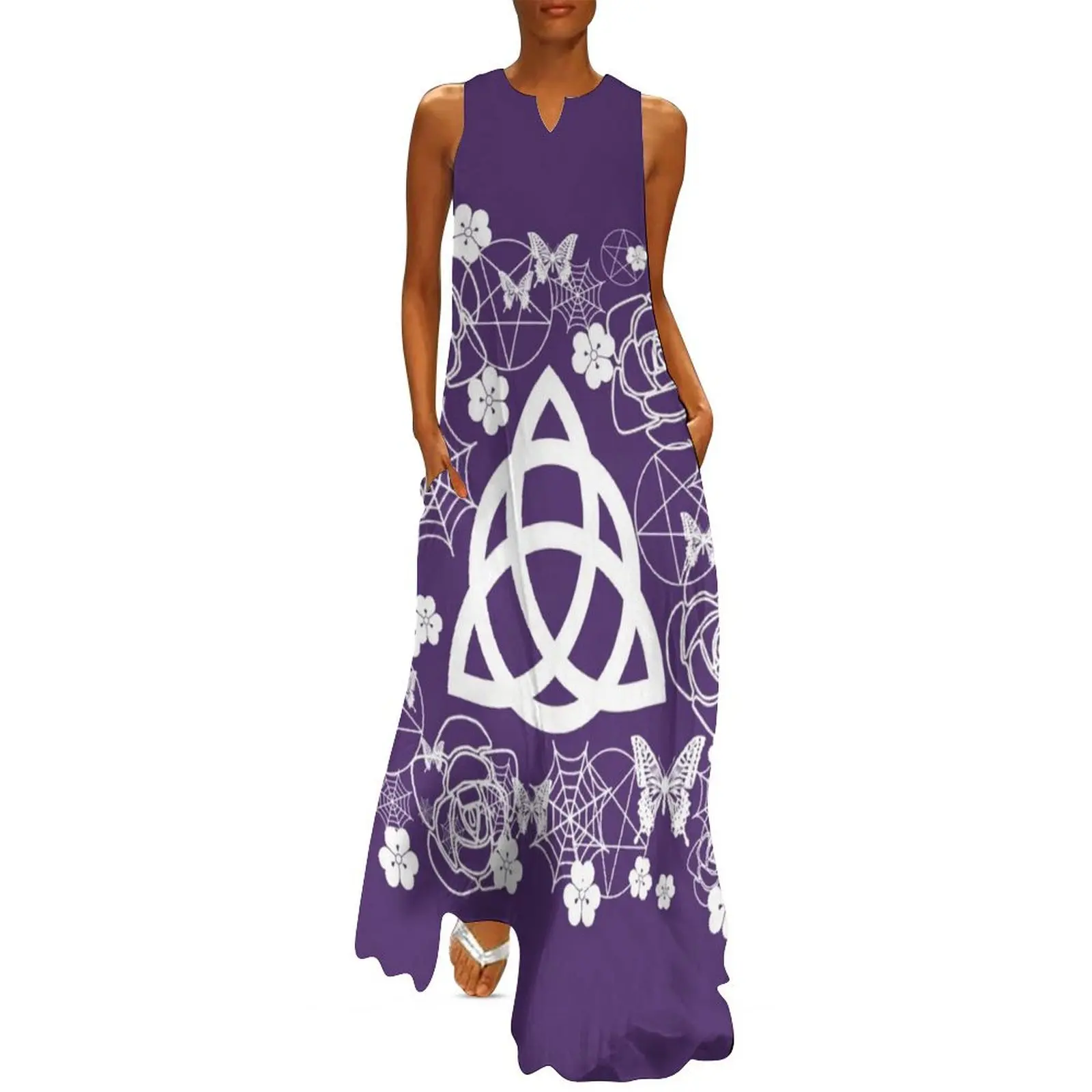 Witches Triquetra. Occult pagan wiccan Long Dress Womens dresses african dresses for woman beach dresses