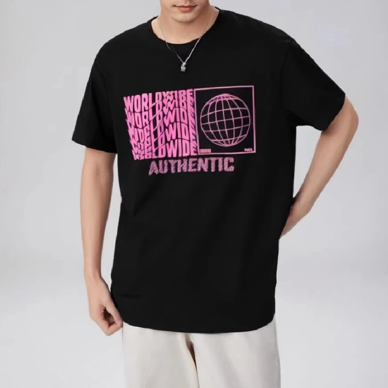 

Hip Hop Style Letter Graphic Letter Print Tshirts for Men Fashion New Streetwear Tee Baggy Round Neck Oversize Unisex Summer