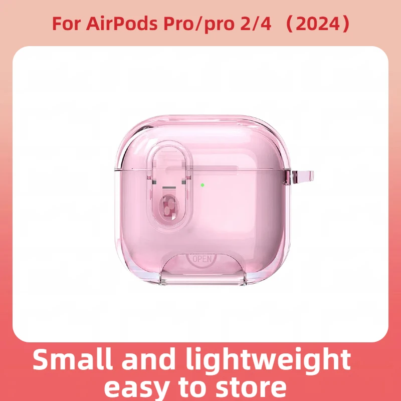 

For Apple AirPodsPro/Pro2/4Stand Equipped Transparent Ice Crystal Headphone Case Offering Anti Scratch and Shockproof Protection