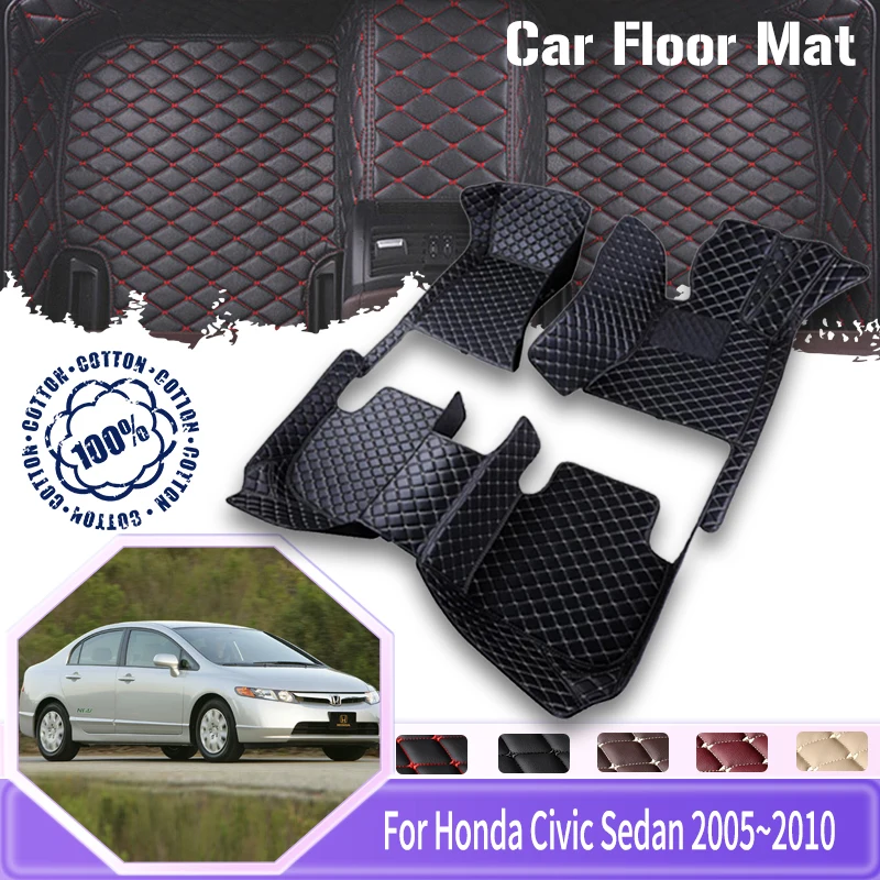 

Floor Mats For Honda Civic MK8 2005~2010 Sedan Dirt-resistant Pads Car Carpet Floor Mat Foot Muds Tapis Voiture Car Accessories