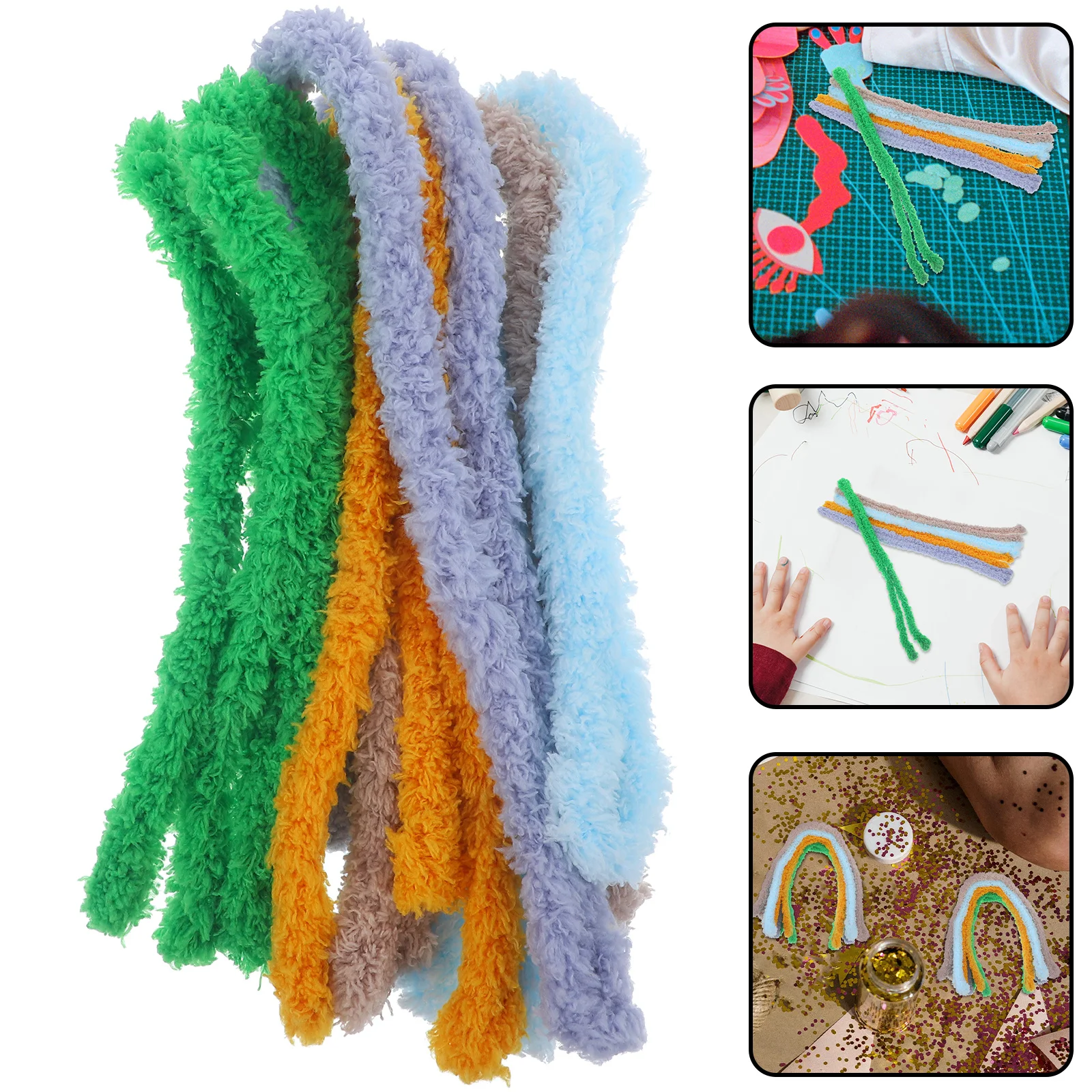 5 pçs hastes de chenille diy artesanato limpadores cor misturada barras dobráveis para crianças artesanato aprendizagem precoce suprimentos criativos