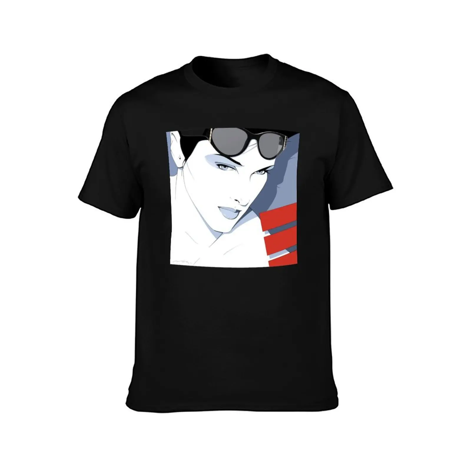Haute Couture Framed Patrick Nagel Woman Classic . T-Shirt Large Size Casual Tee Shirt T-Shirt