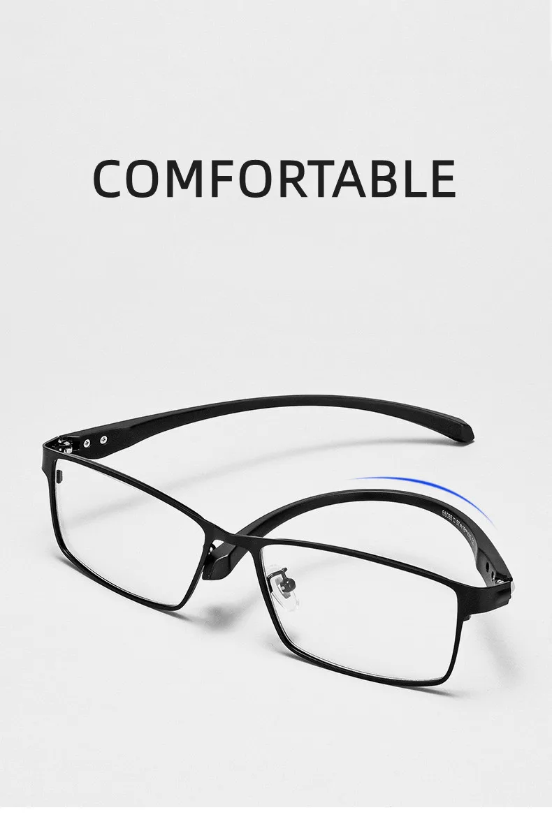 KOCOLIOR Anti Blue Light Men Reading Glasses Titanium Alloy Metal Frame Business Computer Reader +1.50 1.75 2.0 2.25 2.50 2.75