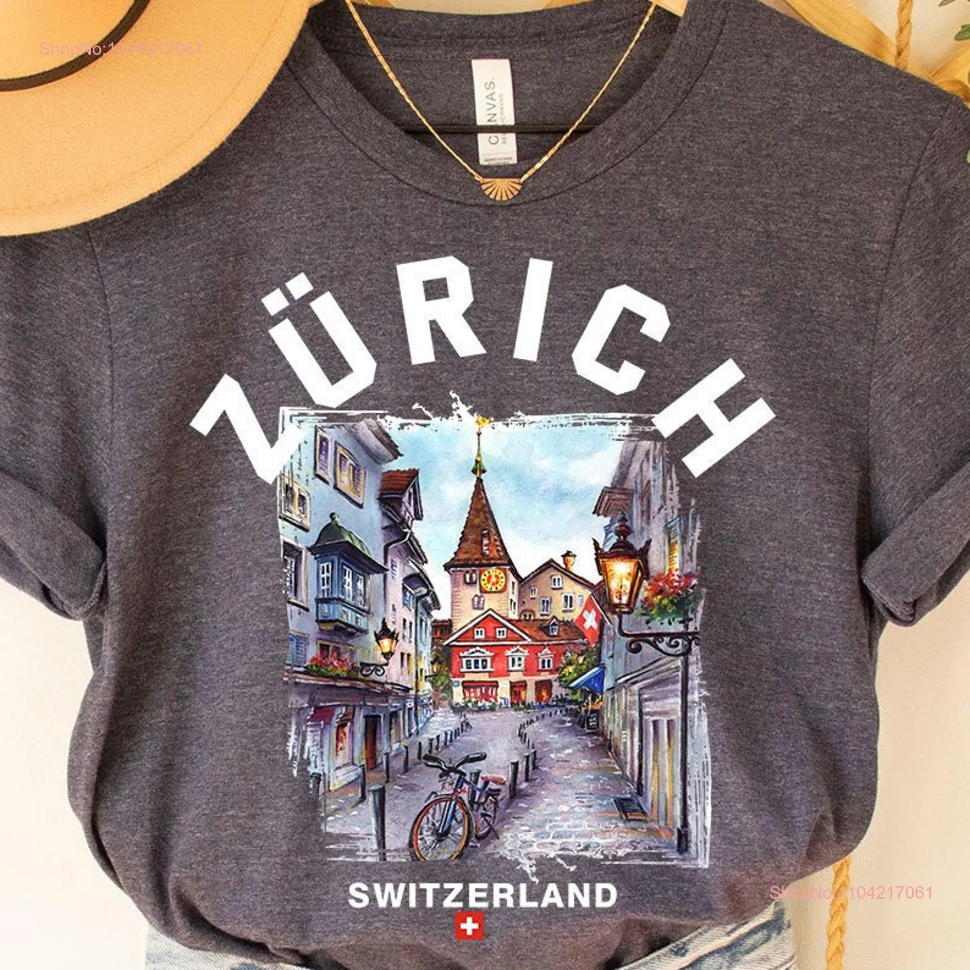 Zurich T Shirt Switzerland s Birthday Swiss Flag long or short sleeves