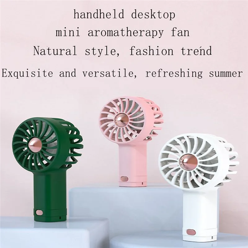 Handheld Mini Fan Cool Aromatherapy Small Fan Built in Aromatherapy USB Charging Silent Small Fan Wind Power Small Fan A