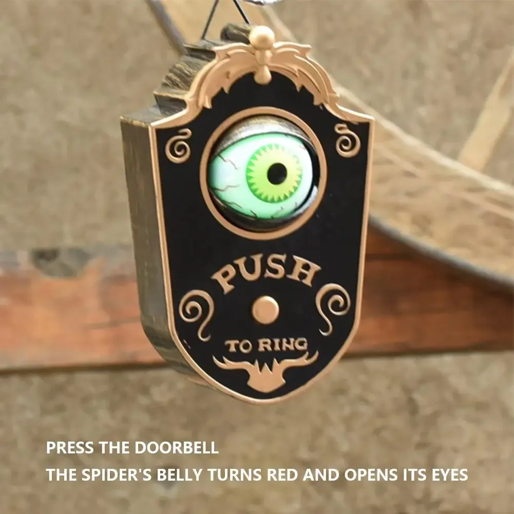 Glowing One-eyed Doorbell Halloween Decoration Horror Props Ghost's Day Home Hanging Electric Luminous Sounding Eyeball Doorbell