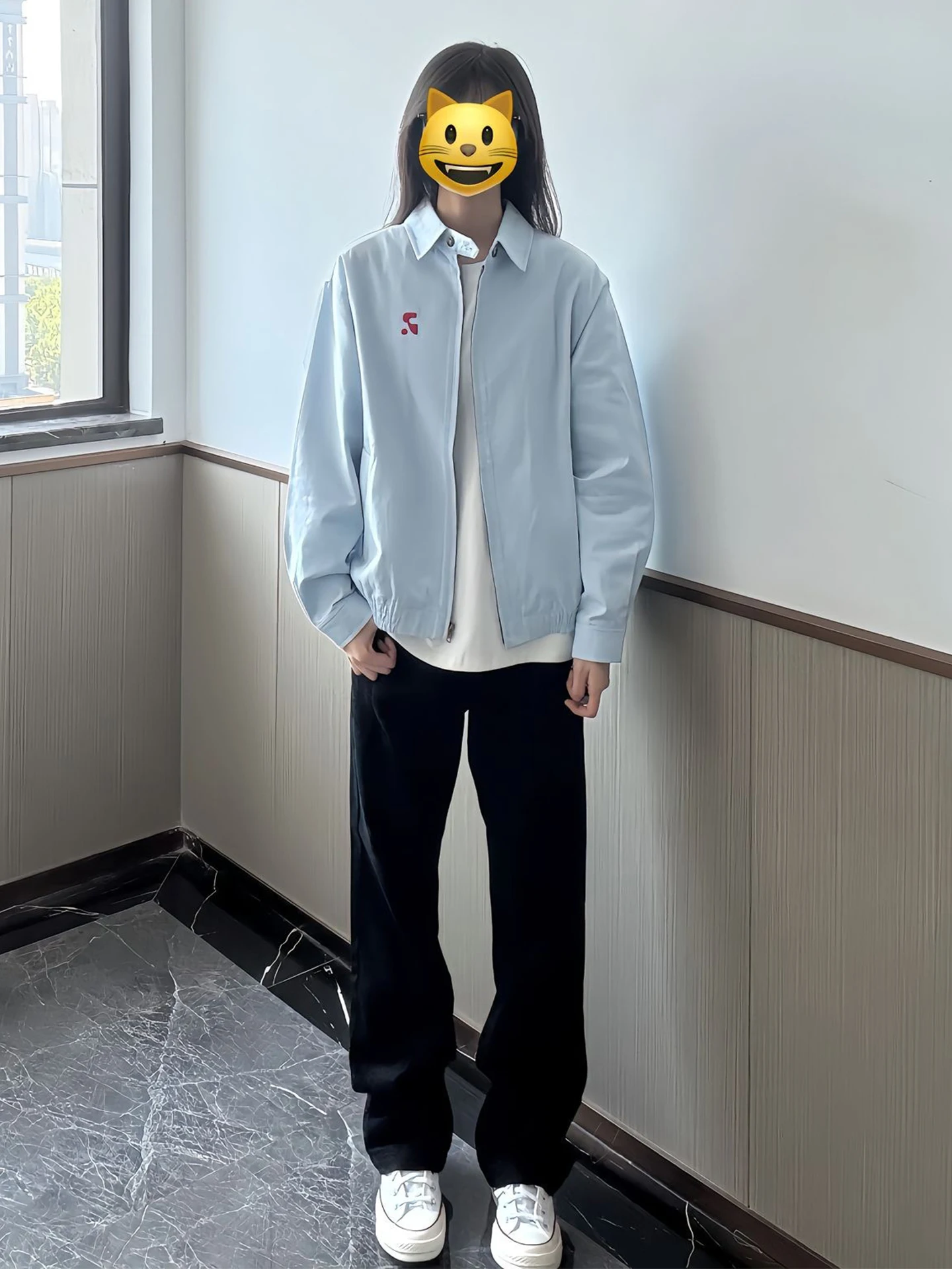 

Светло-голубая куртка-бомбер в американском стиле, унисекс, для работы и отдыха, молодежная мода, для активного образа жизни