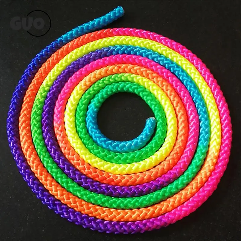 Competition Yoga Indoor Outdoor Training Rainbow Colour Polyester Exercise Fitness Artistic Gymnastics Jump Rope For Sports