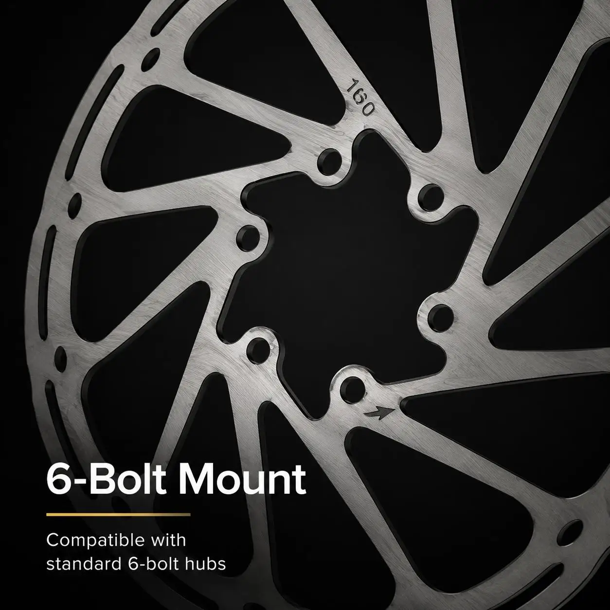 160mm Bike Disc Brake Rotor, Lightweight  6-Bolt Bicycle Brake Disc with  6 bolts, Heat-Resistant MTB Bike  Rotor image 6